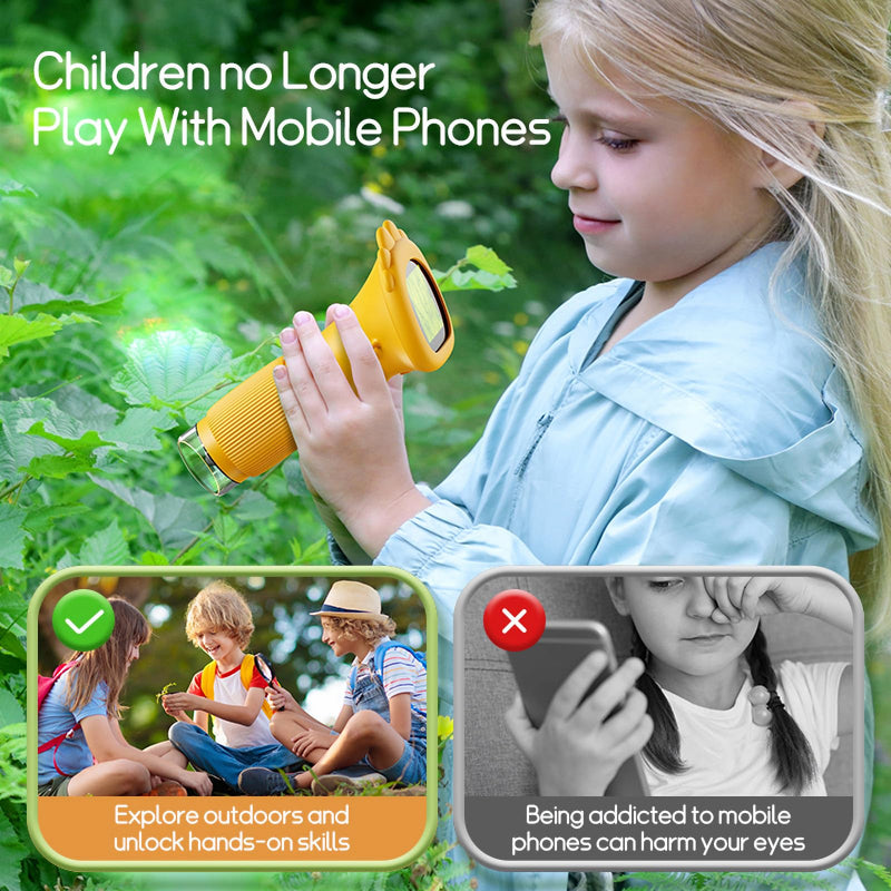 WINWEND Kids Microscope Pocket Microscope -1000X Portable Microscope for Kid | Photo and Video Mini Microscopes | 2'' Digital Little Scientist Microscopes for 3-10 Age Years Old Boys Girls Toys Gifts Orange