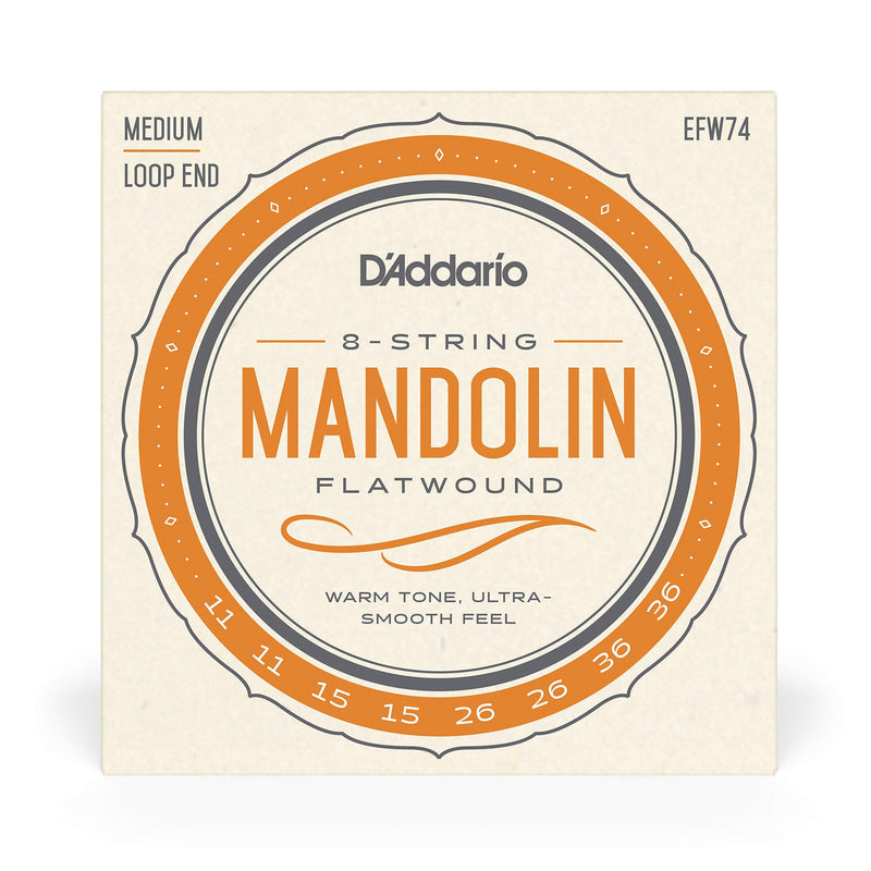[AUSTRALIA] - D'Addario EFW74 Phosphor Bronze Flatwound Mandolin Strings, Medium, 11-36 