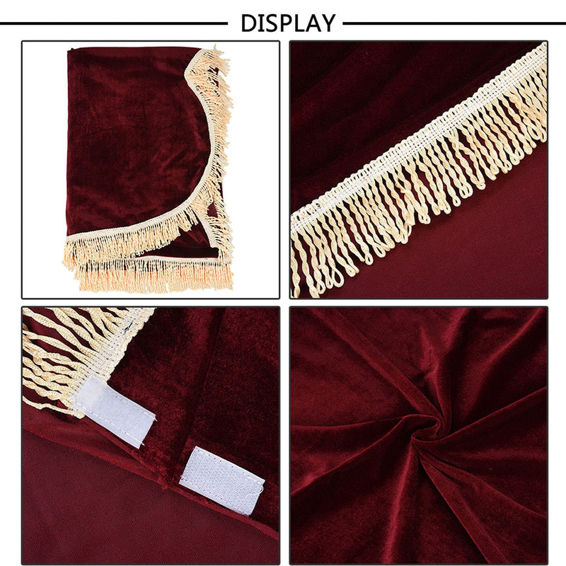 Oumefar 200 x 150cm Piano Cover, Upright Piano Covers with Tassels Edge, Protective Cover Pleuche Cloth Accessory (Red) Red