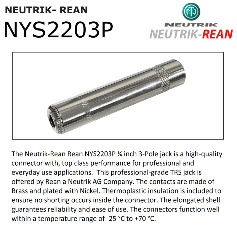 WORLDS BEST CABLES - 20 Foot - Gotham GAC-4/1 Star-Quad Stereo Headphone Extension Cable & Neutrik TRS Plug to Neutrik-Rean ¼ inch 3-Pole Jack + 3.5 mm Plug to ¼ inch Jack Adapter - Custom Made
