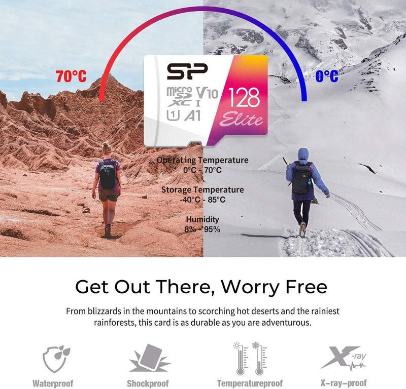 Silicon Power 3-Pack 128GB Elite UHS-I microSDXC Memory Card with SD Adapter 3x 128GB