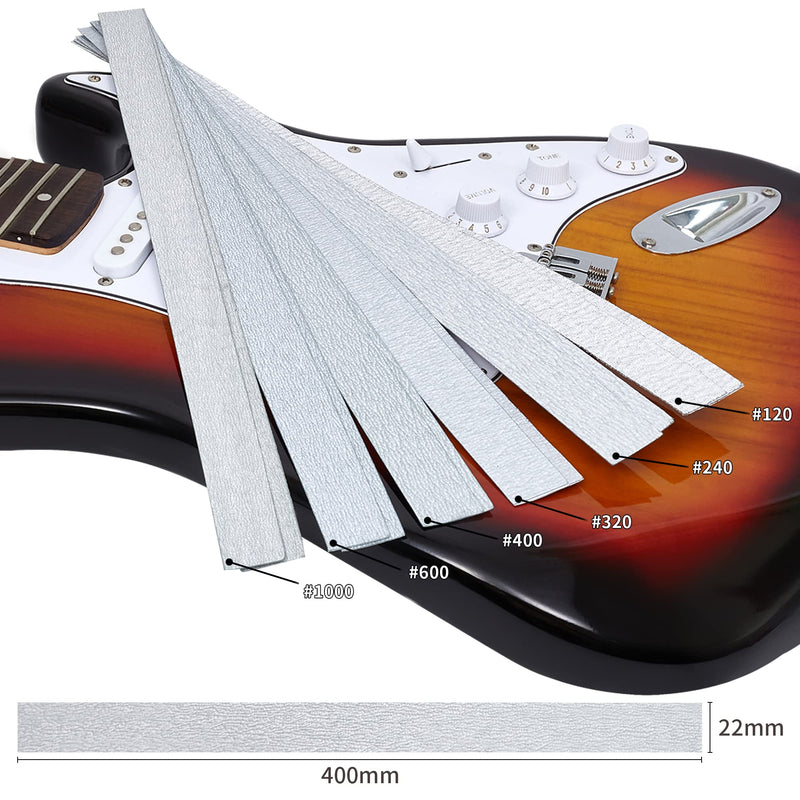 [AUSTRALIA] - Fret Leveling Beam, 16 Inch Stainless Steel Fret Leveler Sanding Block, Guitar Fret Level File Bar Luthier Repair Tool with 2-Set of 120/240/320/400/600/1000 Grit Replacement Sandpaper Stainless Steel Fret Leveler-16"x2"x1" 