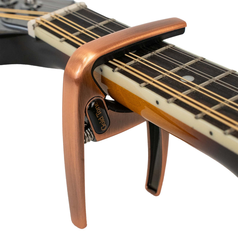 Gold Tone Swift Capo for Banjo, Ukulele, Mandolin, Tenor Guitar - Radiused or Flat (Copper) Copper