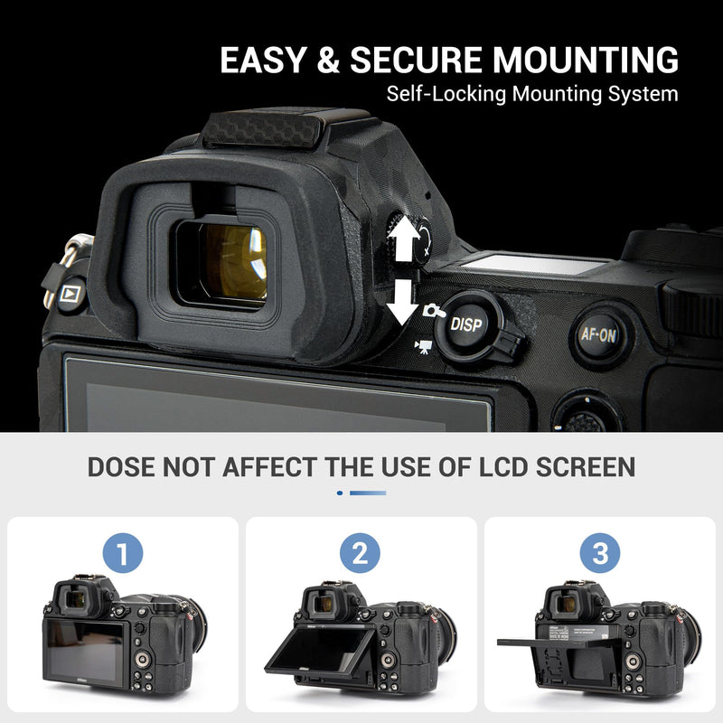JJC Camera Eyecup Eyepiece Viewfinder for Nikon Z7 II Z7 Z6 III Z6 II Z6 Z5 Replaces Nikon DK-29 Eye Cup with Soft Silicone Extended Design-2 Pack