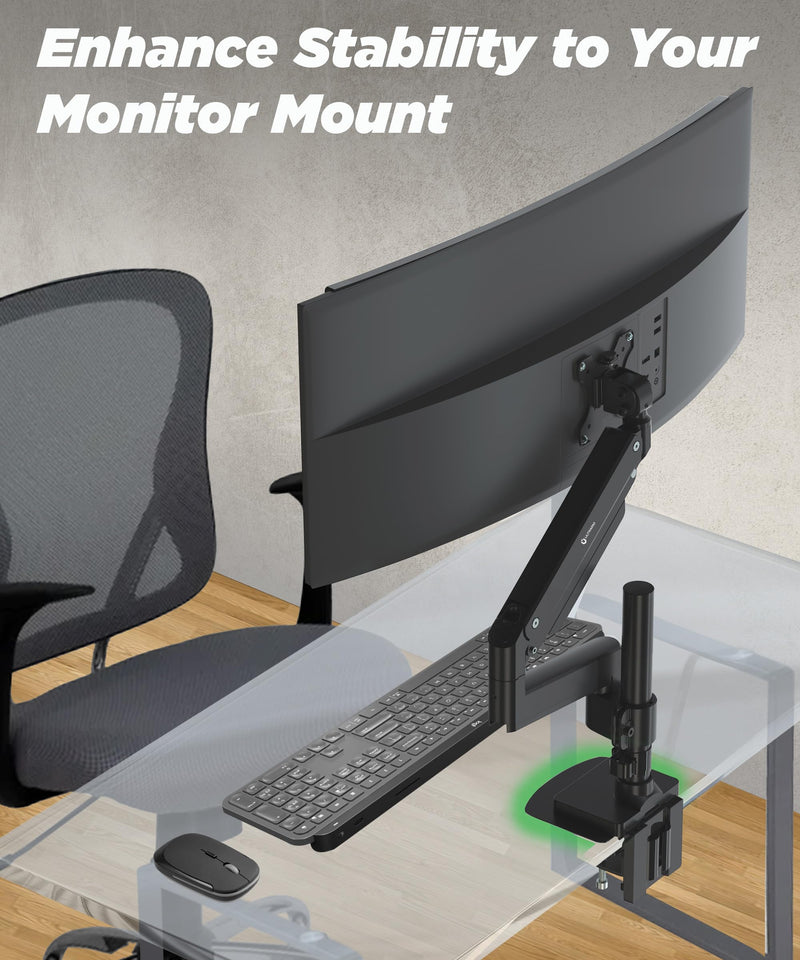 ULTRARM Steel Monitor Mount Reinforcement Plate for Glass & Thin Tabletops | Distributes Pressure, Anti-Slip, Anti-Scratch, Fits C-Clamp & Grommet Mounts, and Most Monitor Arm Desk Stands, Black, MAAC-P