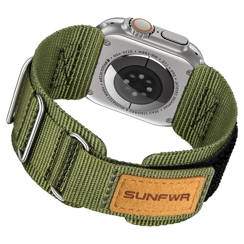 SUNFWR Compatible with Apple Watch Band 49mm 46mm 45mm 44mm 42mm, Rugged Velcro Straps for iWatch Ultra Series 10/9/8/7/6/5/4/3/2/1/SE, Tough Apple Watch Replacement Bands for Men Women