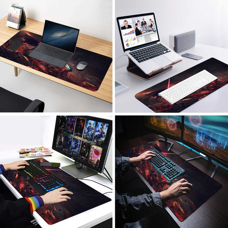 XXL Mouse Pad Ahsoka-Tano Vs Vader,Extra Large Gaming Mousepad Laptop Desk Mat,Non-Slip Rubber Base,Stitched Edges,Smooth Fabric,Computer Keyboard & Mice Combo Pads for Office Game 31.5x15.7 80x40 Ahsoka Tano Vs Vader