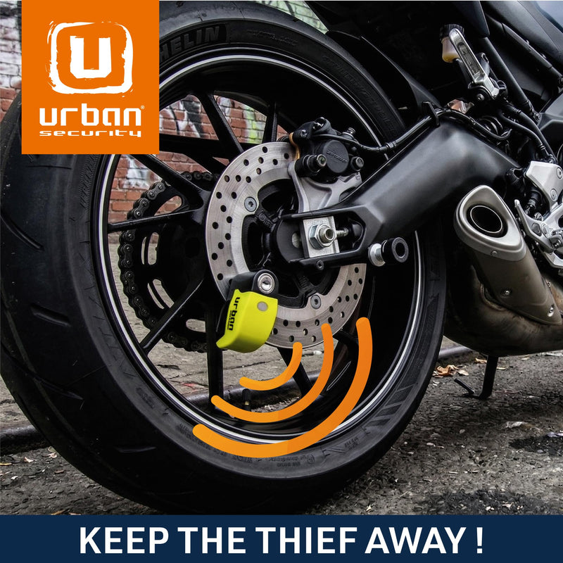 URBAN UR6 Hi-Tech Motorcycle Disc Lock with Smart Alarm | Best Value | 120dB, LED, Warning, A+ Sensitivity, Truly Waterproof, Long-Life CR2 Battery, Carried Locked, Bike Anti Theft Wheel Brake Locks Other