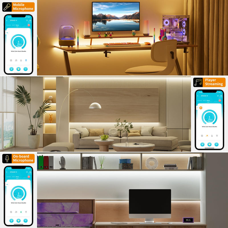 PAUTIX CCT LED Controller Kit SP542E Wi-Fi+Bluetooth,Work with Alexa/Google Assistant,App Control RF Remote Control,CCT LED Dimmer,for CCT LED Strip Light,with Timing Function,Music Mode,Group Control