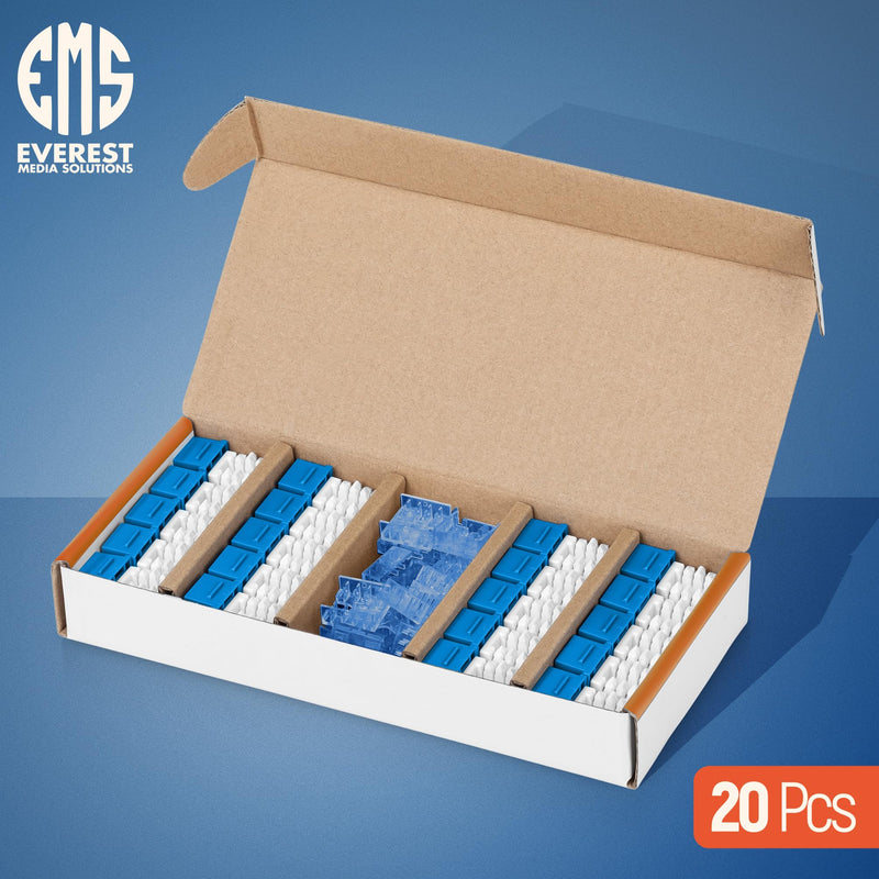 Everest Media Solutions Bundle – 2 Items: easyJACK - Speed Termination Tool + 20 Pack of RJ45 CAT5e UTP Keystone Jacks - Blue