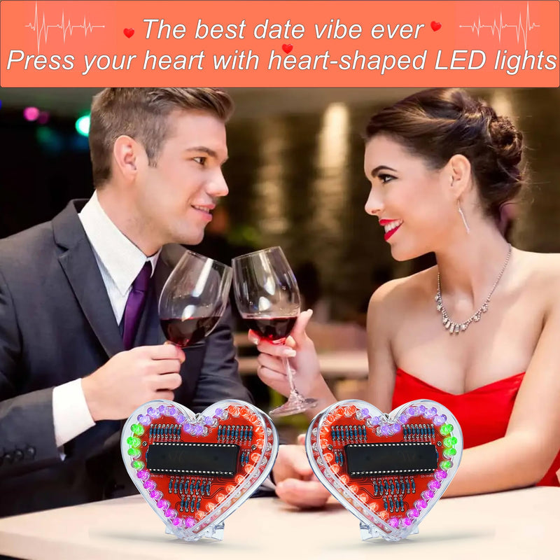Joycabin LED Soldering Exercise Set, Heart-Shaped RGB LED Soldering Project, DIY Soldering Exercise Set, Electronic Kit for Students, Teaching and Learning Training, Valentine's Day, Handmade Gifts
