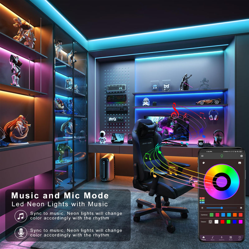 100 ft LED Lights for Bedroom Music Sync RGB LED Strip Lights with APP & Remote Control LED Lights for Room Home Party Christmas Wall Decor 100ft