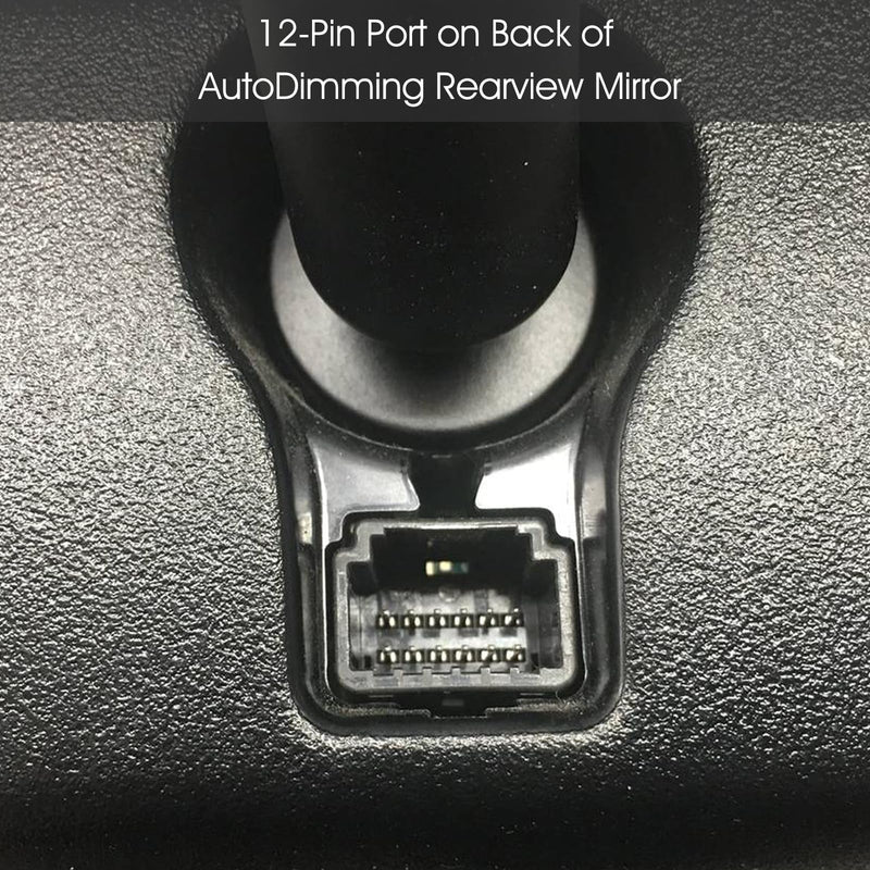 Dash Cam Power Adapter (12-Pin Type A) for 15-23 Toyota Tacoma/15-16 Highlander/16-20 Sienna/18-21 Tundra/Select Honda Ridgeline,Connects to Auto-Dimming Rearview Mirror, USB Power Dash Cam Adapter