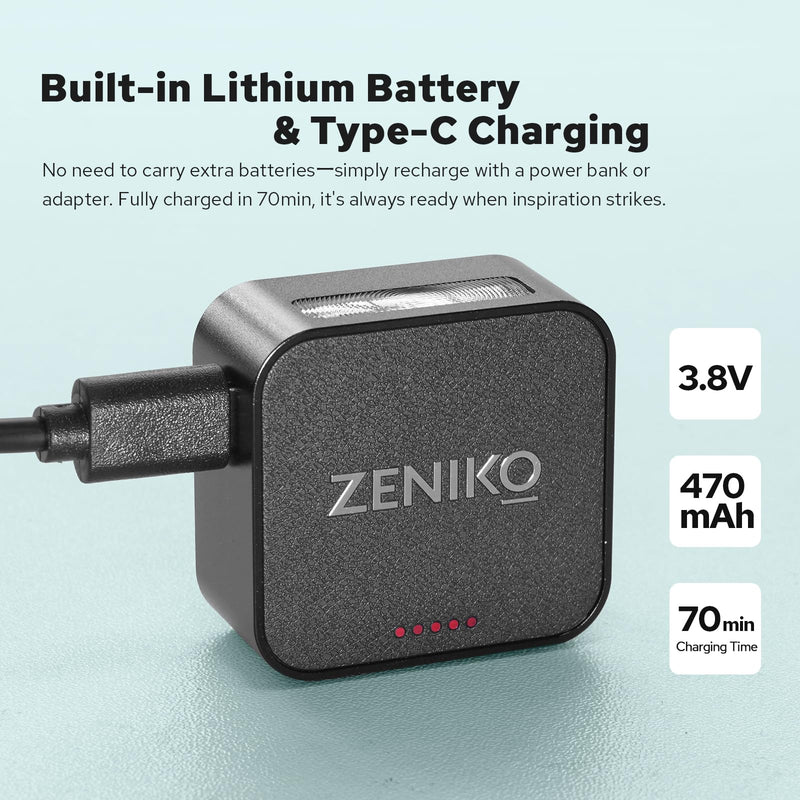 [AUSTRALIA] - Zeniko ZF08 Aluminum Mini Flash Speedlite, 440 Full-Power On Camera Flash,CCT 6500K±200K Small Camera Flash for Canon/Fuji/Sony zv1/Sony zve10/Nikon/Panasonic Olympus Pentax/3s Recycle(Black) Black 