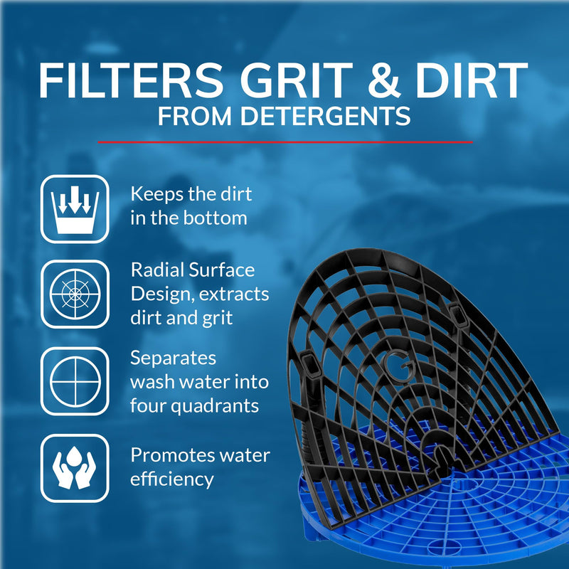 [AUSTRALIA] - Grit Guard Washboard Bucket Insert, Removes Dirt from Wash Mitt for Car Detailing, Attaches to Grit Guard Insert, Fits Most 3-6 Gallon Car Wash Buckets - Black 