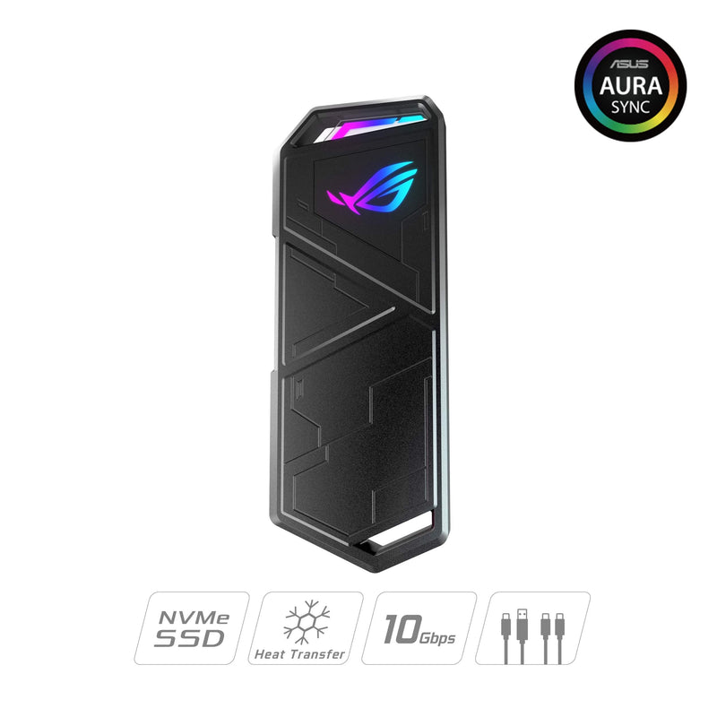 ASUS ROG Strix Arion Aluminum Alloy M.2 NVMe SSD Enclosure Case Adapter, USB 3.2 Gen 2 Type-C ,10 Gbps, USB-C to C and USB-C to A Cables, Fits PCIe 2280/2260/2242/2230 M Key/B+M Key, 1 Year Warranty ROG Arion Black|up to 10Gbps