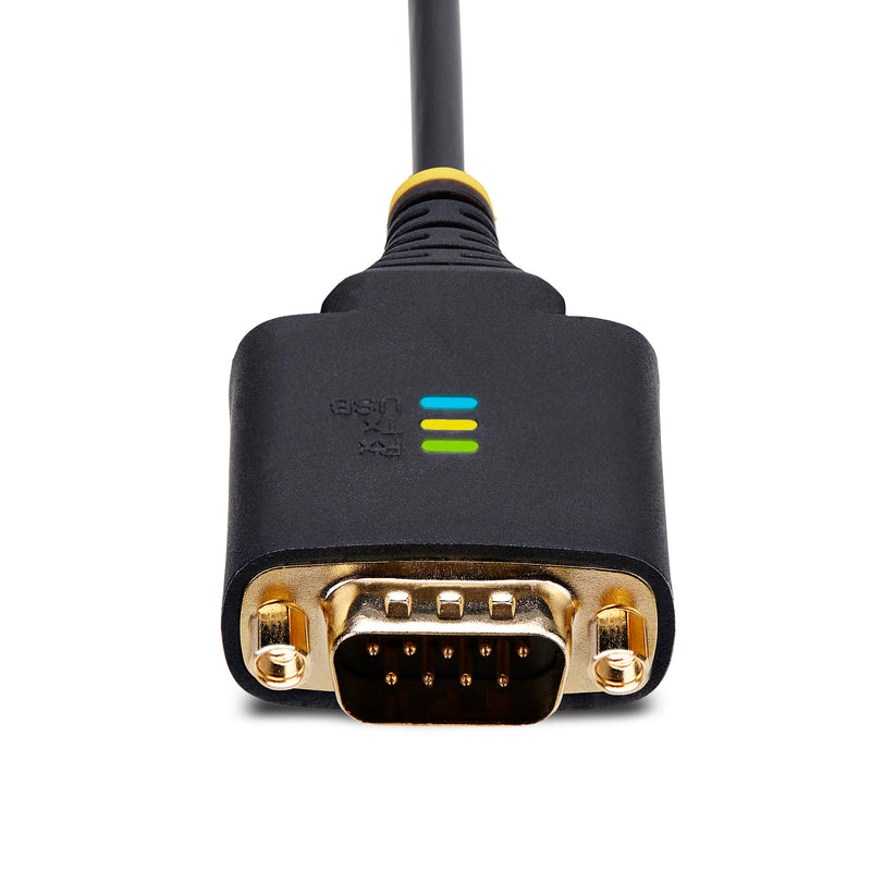 StarTech 2ft 2-Port USB to Serial Adapter Cable, FTDI (2P1FFC-USB-SERIAL) | USB to DB9 RS232, Changeable DB9 Screws/Nuts, COM Retention, 60cm
