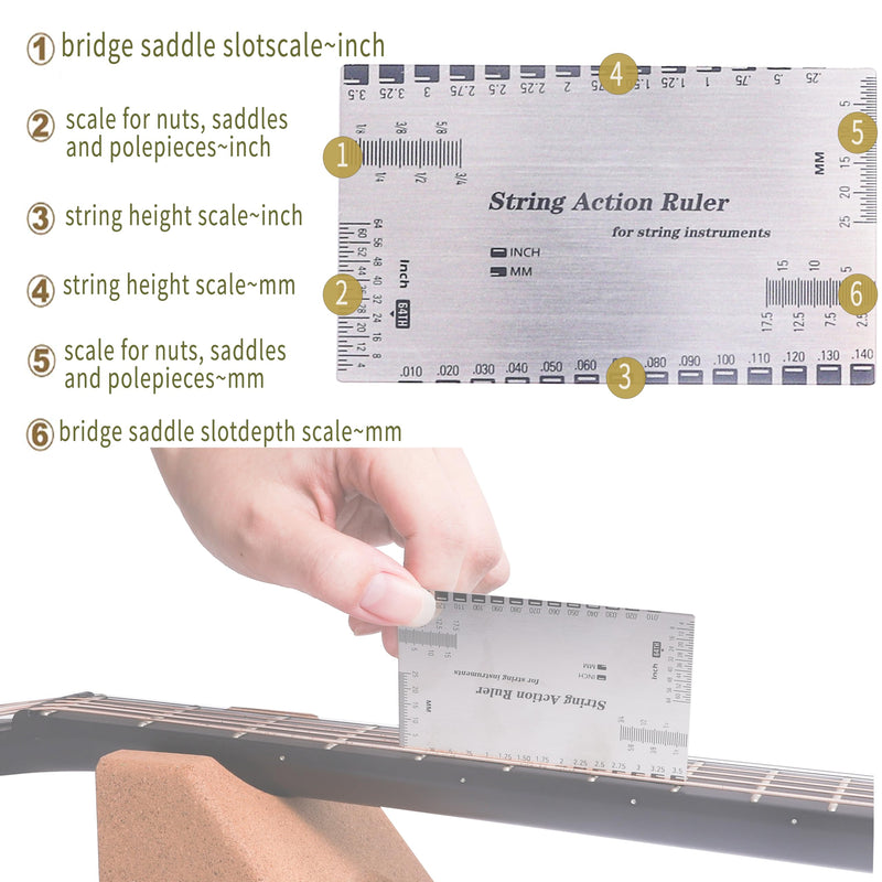 Guitar Cleaning Kit Including Guitar Work Mat,Guitar Neck Rest,Guitar String Winder and Cutter Tool for Acoustic Guitar Electric Guitar Ukulele Violins Bass Banjo, Gift for Musicians