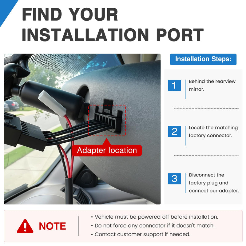 Dashcam Power Adapter,(7P TypeB)Compatible with Toyota,Nissan, Mitsubishi | for Car with Auto Dimming Rearview Mirror,Built-in Hide USB to GPS Radar Dash Cam Charger Adapter Cable,Clean Install