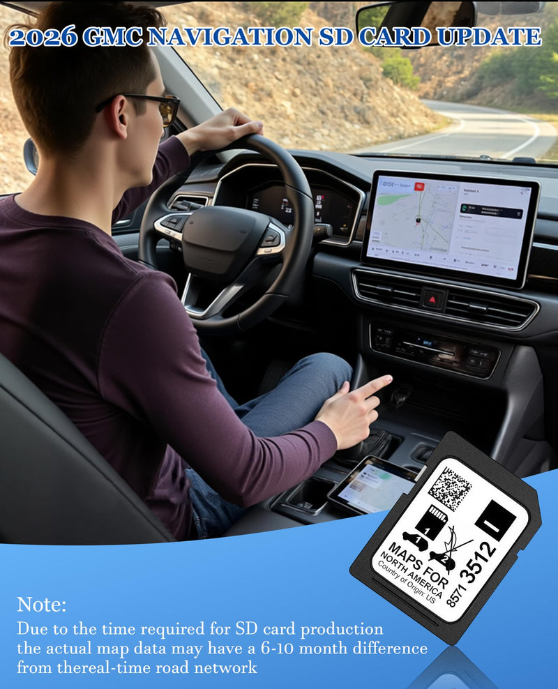 2026 GM Navigation SD Card for Cadillac Chevrolet Buick GMC 2019-2023 Vehicles, Latest GMC Navigation SD Card with Update USA/Canada/Mexico Maps, GPS SD Card Part 8571 3512 GMC Accessories