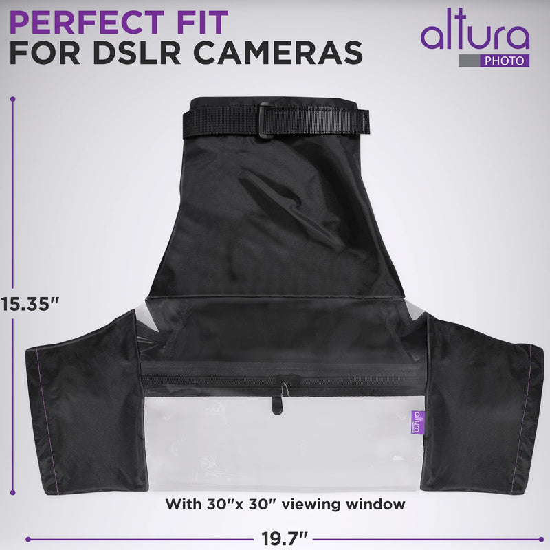 [AUSTRALIA] - Altura Photo Camera Rain Cover - Professional Waterproof Lens Jacket Covers with Dual Hand Sleeves and Full-Length Zipper - Weather Protector for Canon Nikon Sony Fujifilm DSLR & Mirrorless Cameras 