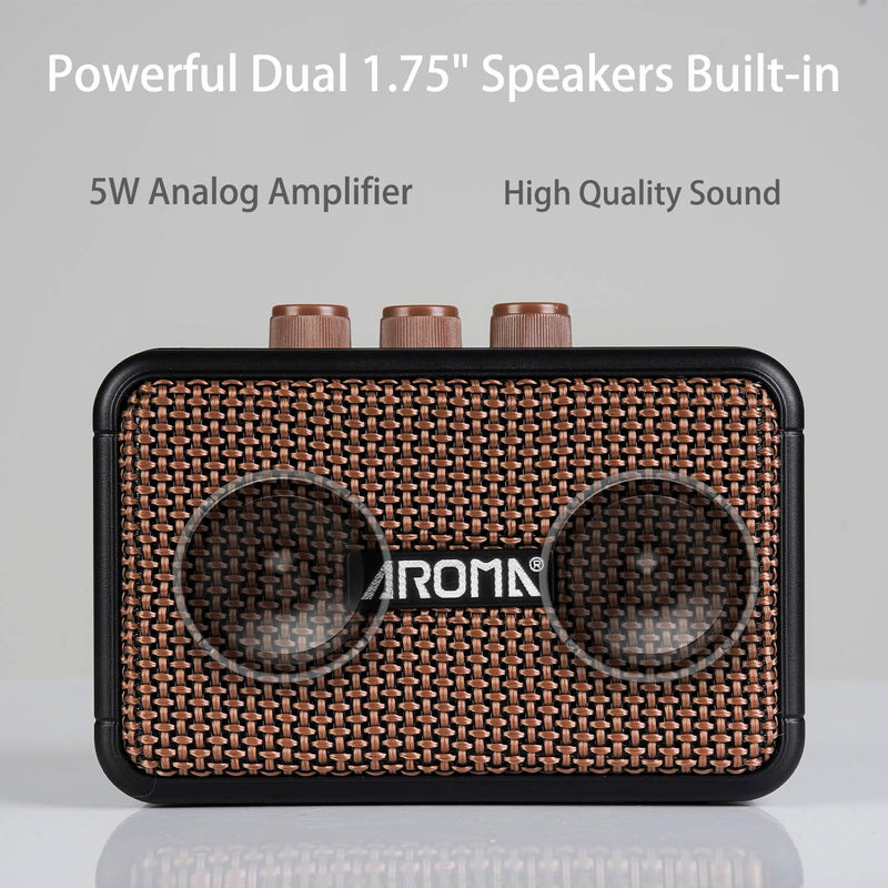 Electric Guitar Amp 5W Portable Rechargeable Battery Powered Practice Guitar Combo Amplifier Speaker with Headphone Aux Jack
