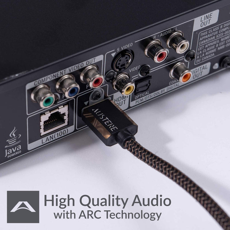 AUSTERE III Series Certified Premium 4K HDR HDMI Cable, 1.5m | High Fidelity ARC, Gold Contacts and High Speed Flex Cable, 18Gbps for 4K60 on PS5, Xbox, Apple TV, Blu Ray, Dolby Vision