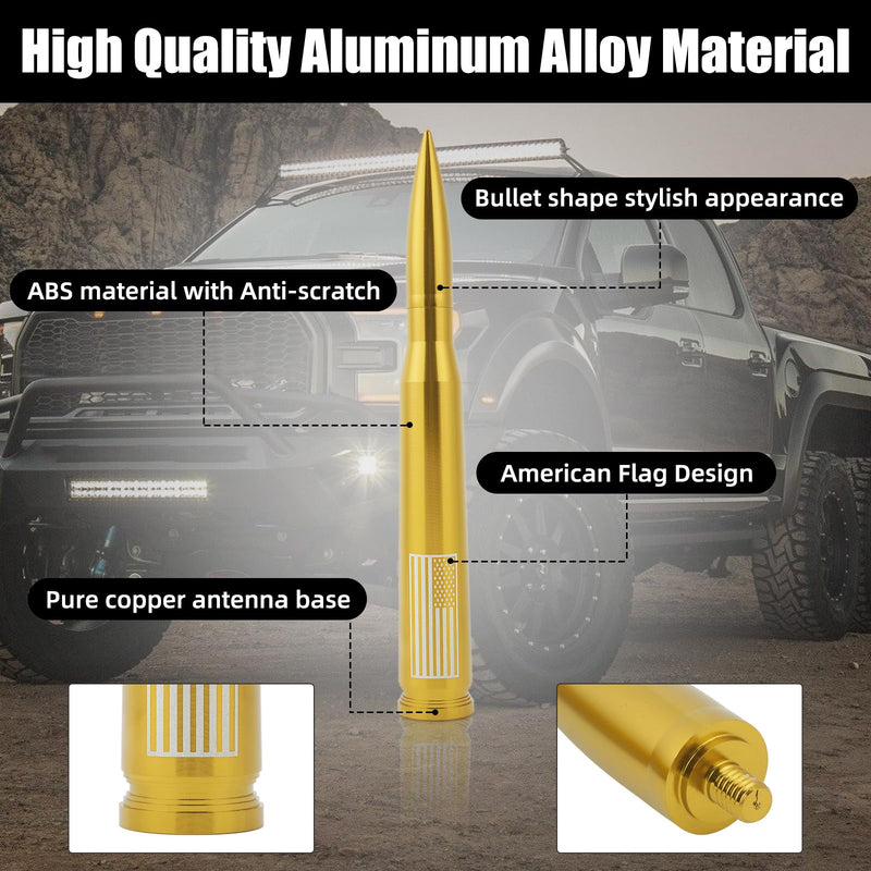 [AUSTRALIA] - Xinhongfei Car Bullet Antenna Truck Antenna car Exterior Accessories American Flag for Radio for Truck SUV (7.8gold) 7.8gold 