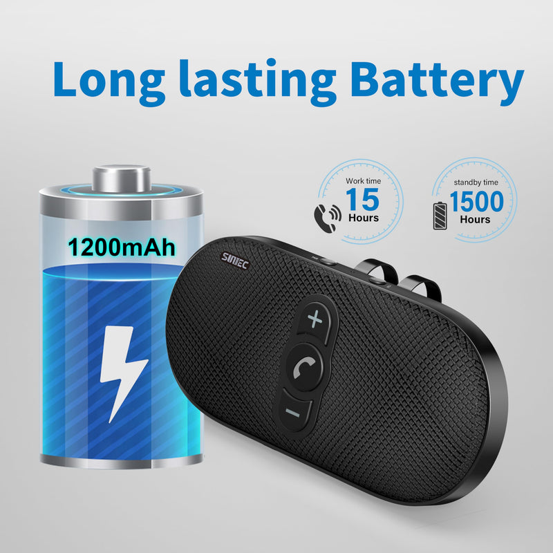 Bluetooth Car Speaker Phone: Hands Free Calling Kits 6W in car Speakerphone for Safe Driving - Support Siri Google Assistant Voice Calls/Motion Auto ON Off - BC990P