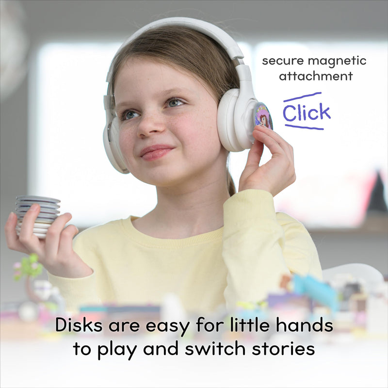 STORYPHONES, Storytelling Foldable Bluetooth Kids Headphones-Intro Bundle with ZenDisk and PlayShield, Perfect for Travel, Learning, Screen-Free Entertainment, Stories and Music by Onanoff (Grey) Grey