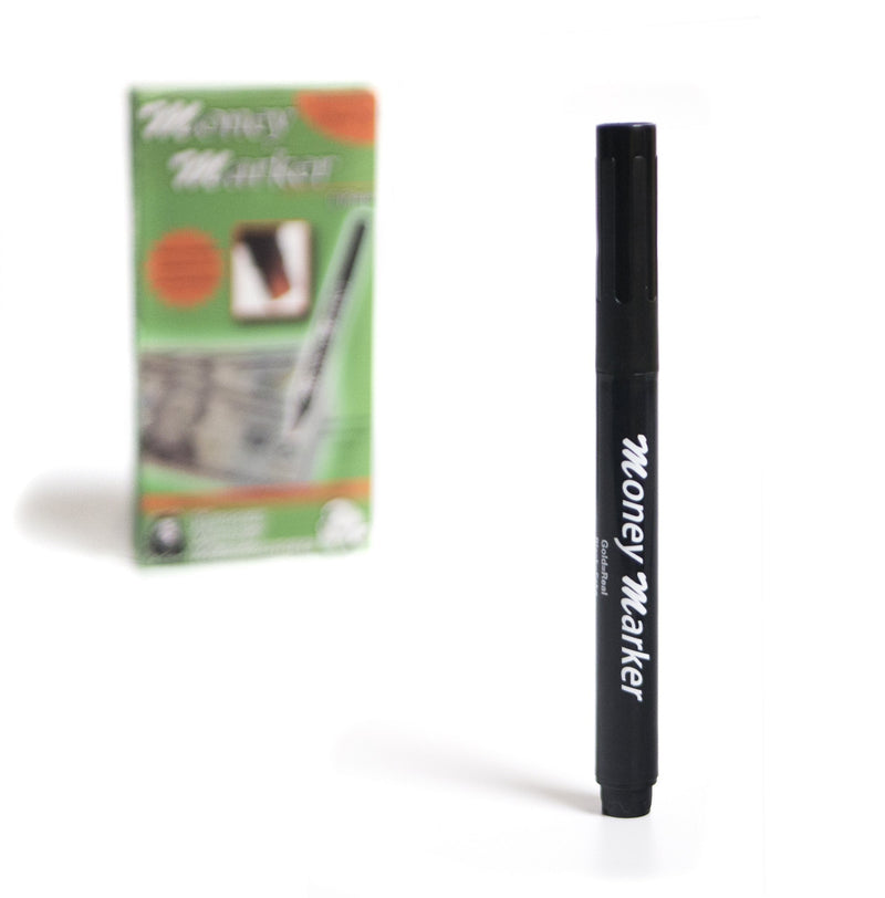 Money Marker (5 Counterfeit Pens) - Counterfeit Bill Detector Pen with Upgraded Chisel Tip - Detect Fake Counterfit Bills, Universal False Currency Pen Detector Pack 1