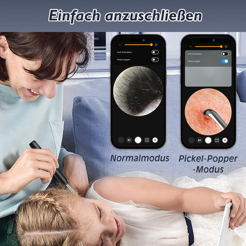 [AUSTRALIA] - Earwax Remover Otoscope, Ferdiiz 1080P WiFi Direct Connection Ear Cleaner, IP67 Waterproof Ear Cleaner for Adults, 3.5 mm Otoscope for iPhone, iPad and Android Smartphones (Black) Black 
