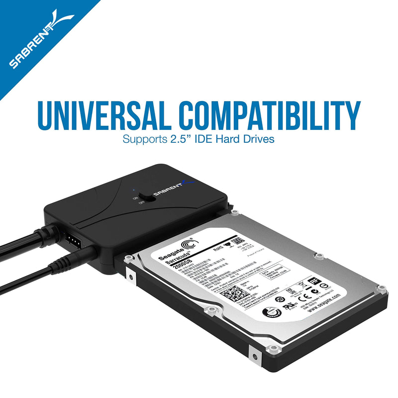 Sabrent 3.5-Inch to x2 SSD / 2.5-Inch Internal Hard Drive Mounting Kit [SATA and Power Cables Included]+ USB 3.0 to SSD/SATA/IDE 2.5/3.5/5.25-INCH Hard Drive Converter with UL Power Supply & LED Acti