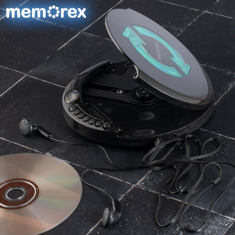 [AUSTRALIA] - Memorex MX-DM80 Portable CD Player | Compact Disc Player with Anti-Shock Technology | LCD Display, Stereo Earbuds, Low Battery Indicator | CD/CD-R/RW Compatible for Personal Music 