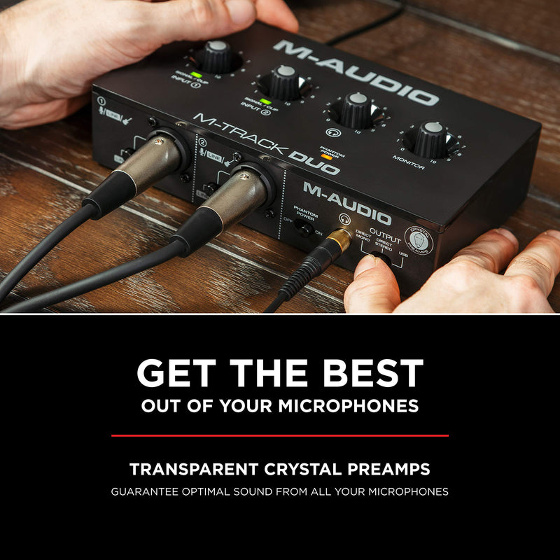 M-AUDIO M-Track Duo USB Audio Interface for Recording, Streaming and Podcasting with Dual XLR, Line and DI Inputs, plus a Software Suite Included Interface Only