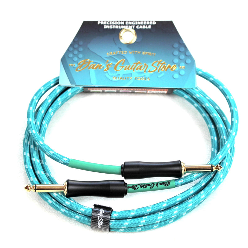 [AUSTRALIA] - Dan's Guitar Store Instrument Cable (3m / 10ft Inline/Inline) 1/4 Jack 21AWG OFC 18k gold-plated self-silencing connector Precision Instrument Cable 3 Metre / 10 ft Inline / Inline 