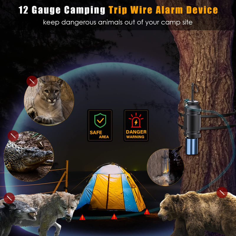 [AUSTRALIA] - Trip Alarm, Perimeter Trip Alarm, 12 Gauge Camping Trip Wire Alarm Device, Early Warning Security System for Camping and Property Safety/Bear Deterrent,Camping Safety(Adapter Not Included) 2 Pack 12GA 