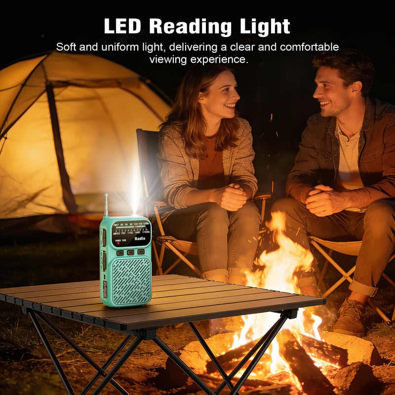 [AUSTRALIA] - Goodes Portable Radio AM FM, Pocket Radio with Flashlight, Tuning Knob, TF Card Slot and Headphone Jack, 3AA Battery Operated or Plug in Wall, Transistor Radios for Gift, Family, Elder (Blue) 