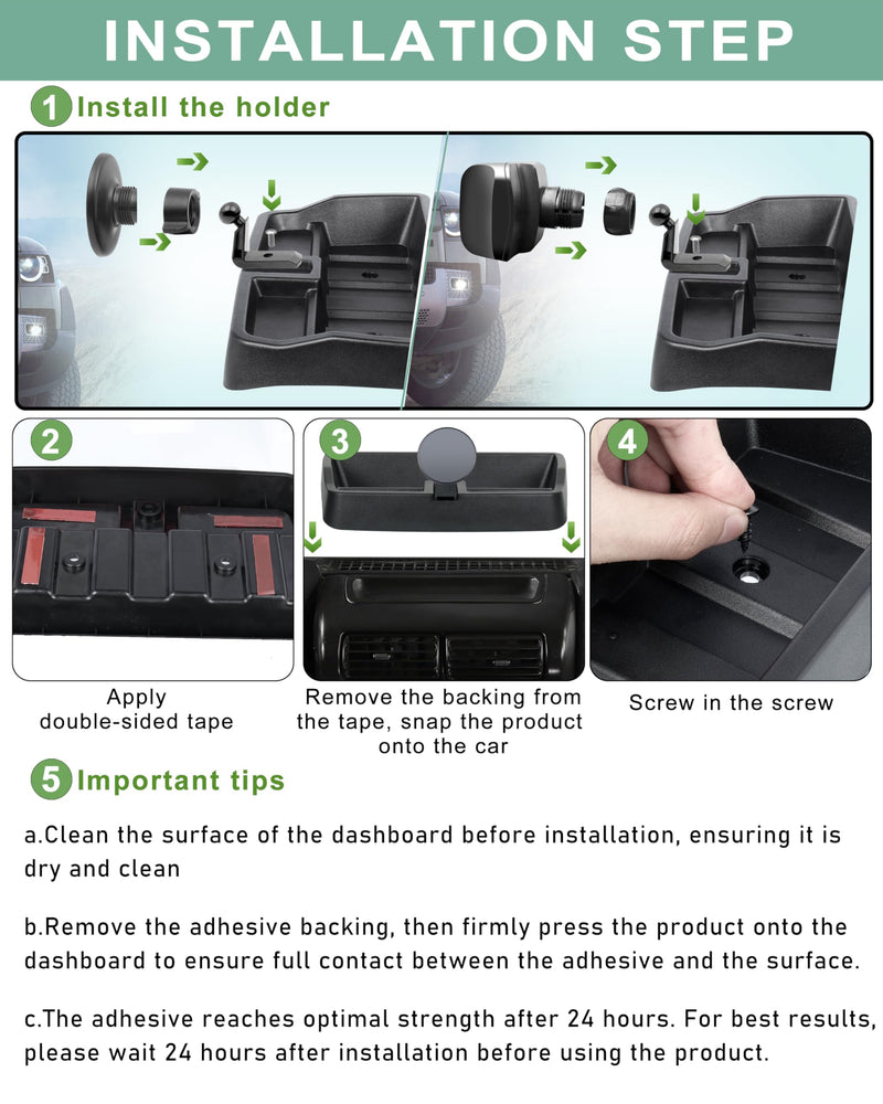 Magnetic Wrangler TJ Phone Mount, Phone Holder for Wrangler TJ Compatible with TJ 1997-2006, Wrangler TJ Accessory for Car Dashboard Magsafe (magnetic ring included)