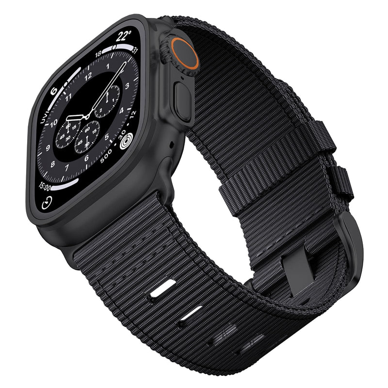 Nylon Watch Band for Apple Watch Ultra 3/2/1 Band 49mm 46mm 45mm 44mm 42mm(Series 1 2 3), Adjustable Breathable iWatch Straps for Apple Watch Ultra Bands for Men 11/10/9/8/7/6/SE/5/4/3/2/1（3 Pack: Black+Khaki+Green (Black buckle), 44/45/46/49/42 mm(Ser...