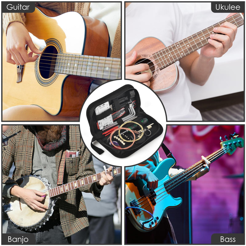 [AUSTRALIA] - 37Pcs Guitar Tools, Guitar Repaire Kit Care Tools with Carry Bag for Acoustic Electric Guitar Ukulele Bass Banjo, Gift for Music or String Instrument Enthusiast 