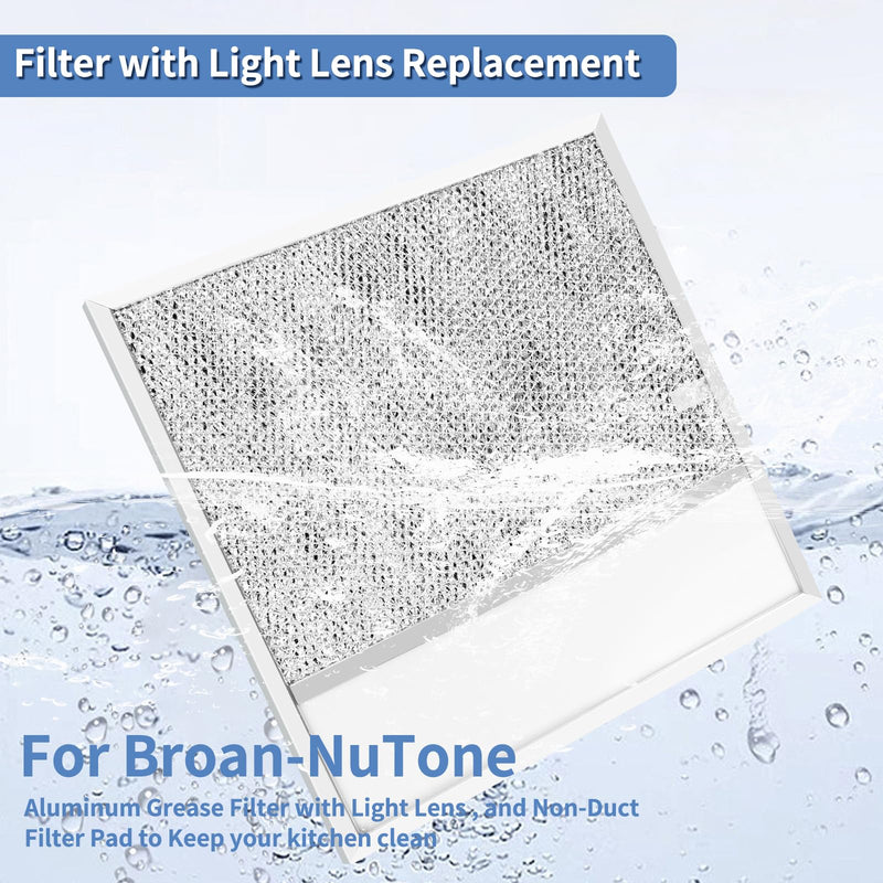 [AUSTRALIA] - BP57 Range Hood Filter with Light Lens pack 2 for Broan-NuTone 43000 Series Stove Hood Vent Air Filter-Kitchen Exhaust Grease Aluminum Filter- 11-3/8 x 11-3/4 In 