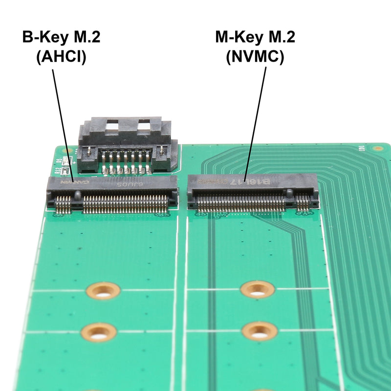 I/O Crest M2 SSD NVME M-Key to PCI-e 3.0 x4 Adapter Card and SATA B-Key M.2 to SATA Port convertor 22110 2280 2260 2242 2230 to with Low Profile Bracket - Dual M.2 PCIe Adapter M.2 M-Key & B-Key PCI-e