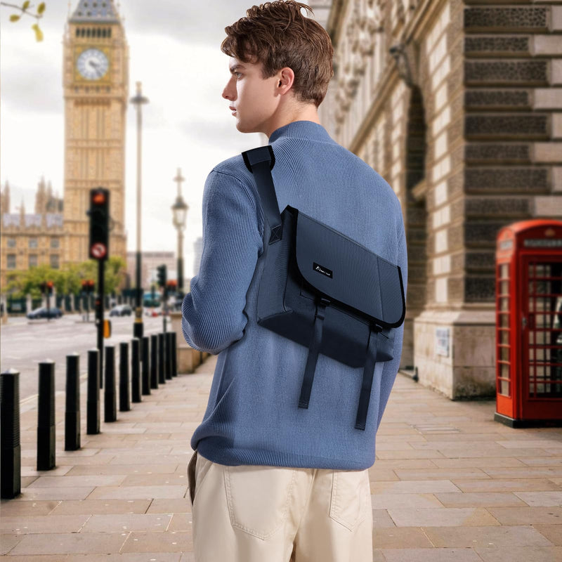 SIMTOP Messenger Bag Crossbody Shoulder Bag for Commuters and Travelers Water Resistant Scratch and Wear Cordura YKK Zipper Blue