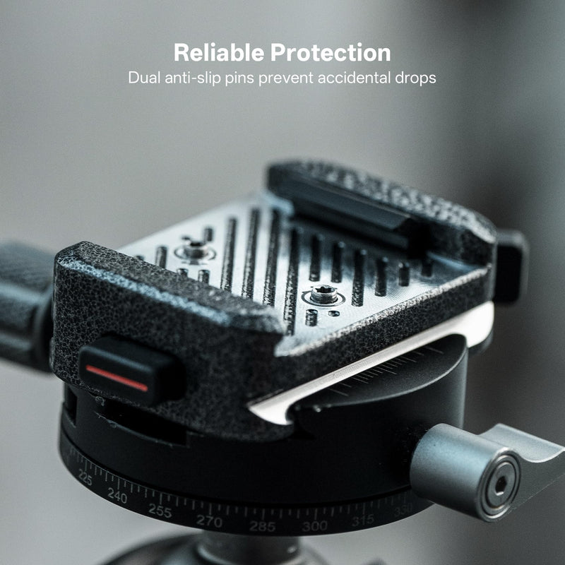 PGYTECH Quick Release Plate & Clamp V2, Arca Swiss Plate Camera Mount Adapter with 1/4" to 3/8" Screw Thread for Sony/Nikon/Fuji/Canon/DJI Switch Between Tripod/Monopod/Slider/Stabilizer Clamp & Plate V2