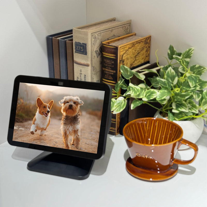 Sintron Adjustable Magnetic Stand Mount for Shᴏw 8 3rd gen, Smart Display Stand Holder with 360 Degree Rotation, Swivel & Tilt Function, Anti-Slip Base - Black Compatible with iPhone 12 & newer models For Show 8