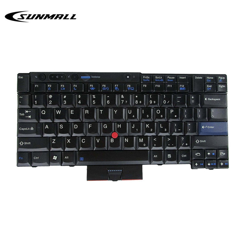T410 Keyboard, SUNMALL New Laptop Keyboard with Pointer for Lenovo ThinkPad t410 t420 t510 t520 x220 t400 t420s US Layout Black