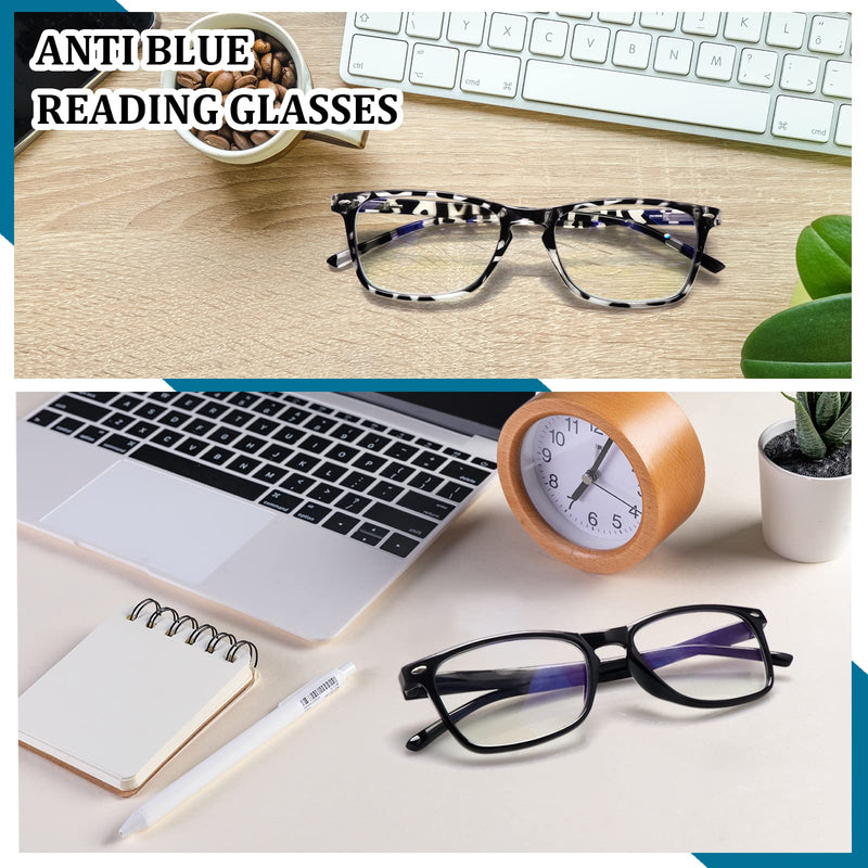 6 Pack Reading Glasses for Women Men, Spring Hinge Eyeglasses Blue Light Blocking Anti Eyestrain Computer Readers 6 Mix C1 1.5 x