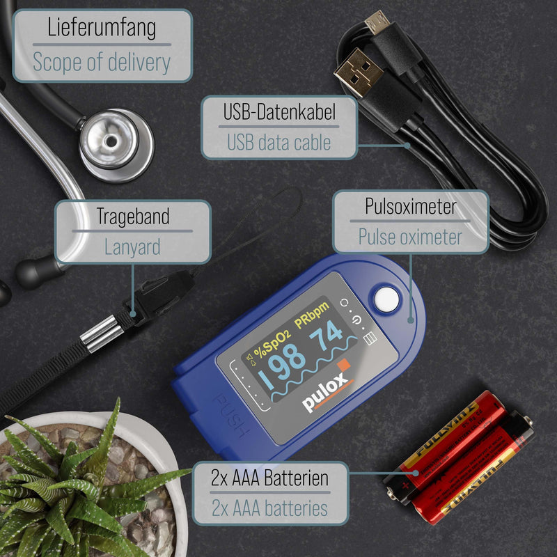 [AUSTRALIA] - Pulox PO-250 Pulse Oximeter with OLED Colour Display, Software and Accessories 