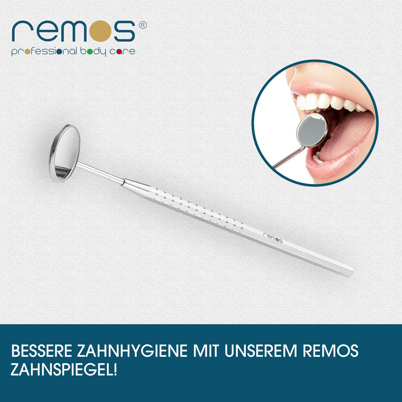 DE REMOS Mouth Mirror / Tooth Mirror with 1.5x Magnification Made of Stainless Steel Mit 1.5-fach Vergrößerung